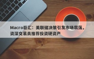 Macro巨汇：美联储决策引发市场震荡，资深交易员推荐投资硬资产