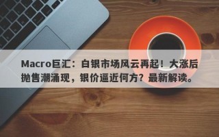 Macro巨汇：白银市场风云再起！大涨后抛售潮涌现，银价逼近何方？最新解读。