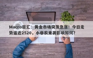 Macro巨汇：黄金市场突发急涨！今日走势逼近2520，小非农来袭影响如何？