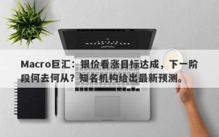 Macro巨汇：银价看涨目标达成，下一阶段何去何从？知名机构给出最新预测。
