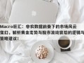 Macro巨汇：非农数据前奏下的市场风云变幻，解析黄金走势与股市波动背后的逻辑与策略建议！