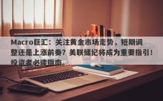 Macro巨汇：关注黄金市场走势，短期调整还是上涨前奏？美联储纪将成为重要指引！投资者必读指南。