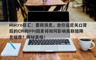 Macro巨汇：重磅消息，金价逼近关口背后的CPI和PPI因素将如何影响美联储降息幅度？揭秘真相！