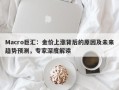 Macro巨汇：金价上涨背后的原因及未来趋势预测，专家深度解读
