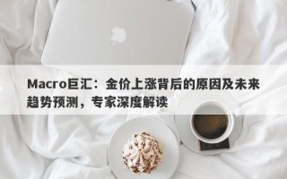 Macro巨汇：金价上涨背后的原因及未来趋势预测，专家深度解读