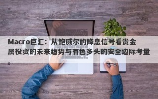 Macro巨汇：从鲍威尔的降息信号看贵金属投资的未来趋势与有色多头的安全边际考量。