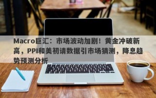 Macro巨汇：市场波动加剧！黄金冲破新高，PPI和美初请数据引市场猜测，降息趋势预测分析