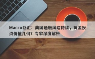 Macro巨汇：美国通胀风险持续，黄金投资价值几何？专家深度解析