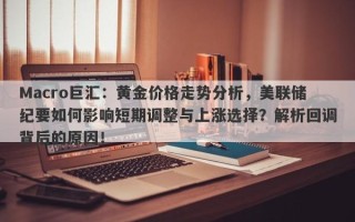 Macro巨汇：黄金价格走势分析，美联储纪要如何影响短期调整与上涨选择？解析回调背后的原因！