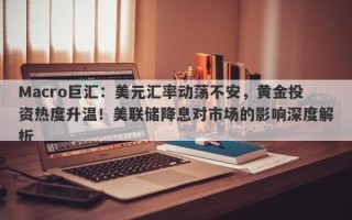 Macro巨汇：美元汇率动荡不安，黄金投资热度升温！美联储降息对市场的影响深度解析