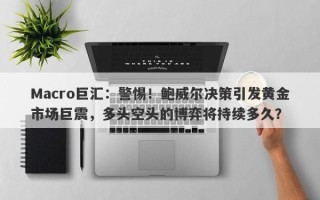 Macro巨汇：警惕！鲍威尔决策引发黄金市场巨震，多头空头的博弈将持续多久？