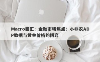 Macro巨汇：金融市场焦点：小非农ADP数据与黄金价格的博弈