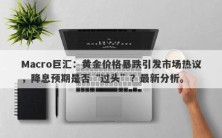 Macro巨汇：黄金价格暴跌引发市场热议，降息预期是否“过头”？最新分析。