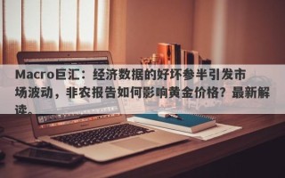 Macro巨汇：经济数据的好坏参半引发市场波动，非农报告如何影响黄金价格？最新解读。