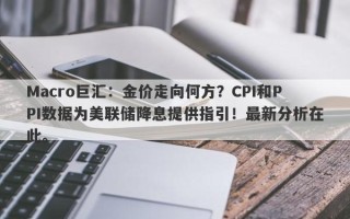 Macro巨汇：金价走向何方？CPI和PPI数据为美联储降息提供指引！最新分析在此。
