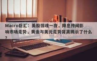 Macro巨汇：美股惊魂一夜，降息传闻影响市场走势，黄金与美元走势背离揭示了什么？