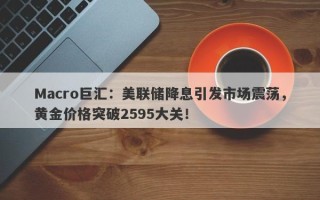 Macro巨汇：美联储降息引发市场震荡，黄金价格突破2595大关！
