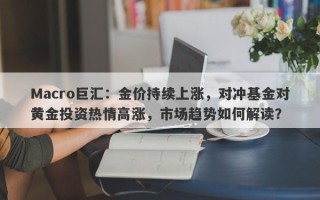 Macro巨汇：金价持续上涨，对冲基金对黄金投资热情高涨，市场趋势如何解读？