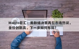 Macro巨汇：美联储决策再引市场热议，金价创新高，下一步如何布局？