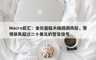 Macro巨汇：金价面临大幅回调风险，警惕损失超过二十美元的警告信号