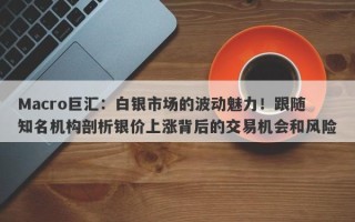 Macro巨汇：白银市场的波动魅力！跟随知名机构剖析银价上涨背后的交易机会和风险