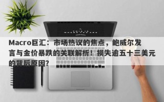 Macro巨汇：市场热议的焦点，鲍威尔发言与金价暴跌的关联解析！损失逾五十三美元的背后原因？