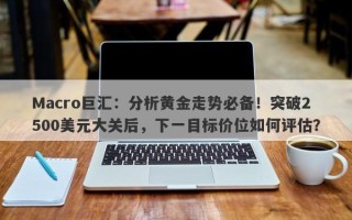 Macro巨汇：分析黄金走势必备！突破2500美元大关后，下一目标价位如何评估？