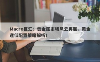Macro巨汇：贵金属市场风云再起，黄金逢低配置策略解析！