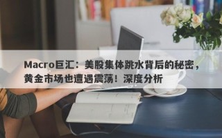Macro巨汇：美股集体跳水背后的秘密，黄金市场也遭遇震荡！深度分析