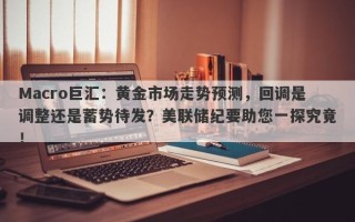 Macro巨汇：黄金市场走势预测，回调是调整还是蓄势待发？美联储纪要助您一探究竟！
