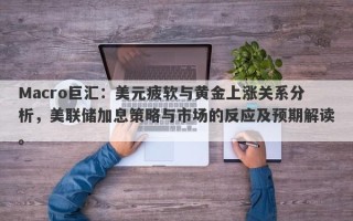 Macro巨汇：美元疲软与黄金上涨关系分析，美联储加息策略与市场的反应及预期解读。