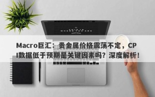 Macro巨汇：贵金属价格震荡不定，CPI数据低于预期是关键因素吗？深度解析！