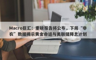 Macro巨汇：重磅报告将公布，下周“非农”数据揭示黄金命运与美联储降息计划