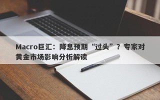 Macro巨汇：降息预期“过头”？专家对黄金市场影响分析解读
