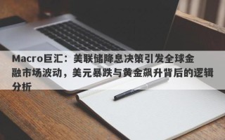 Macro巨汇：美联储降息决策引发全球金融市场波动，美元暴跌与黄金飙升背后的逻辑分析