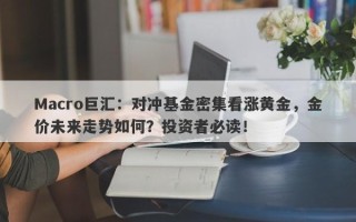 Macro巨汇：对冲基金密集看涨黄金，金价未来走势如何？投资者必读！