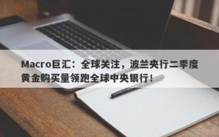 Macro巨汇：全球关注，波兰央行二季度黄金购买量领跑全球中央银行！