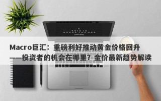 Macro巨汇：重磅利好推动黄金价格回升——投资者的机会在哪里？金价最新趋势解读