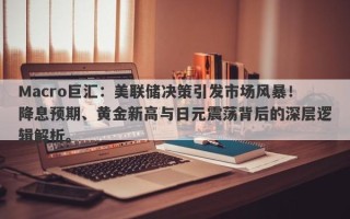 Macro巨汇：美联储决策引发市场风暴！降息预期、黄金新高与日元震荡背后的深层逻辑解析。
