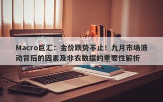 Macro巨汇：金价跌势不止！九月市场波动背后的因素及非农数据的重要性解析