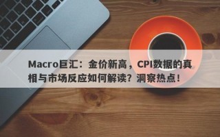 Macro巨汇：金价新高，CPI数据的真相与市场反应如何解读？洞察热点！