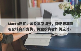 Macro巨汇：美股震荡调整，降息预期影响全球资产走势，黄金投资者如何应对？