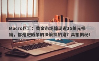 Macro巨汇：黄金市场惊现近15美元振幅，都是鲍威尔的决策搞的鬼？真相揭秘！