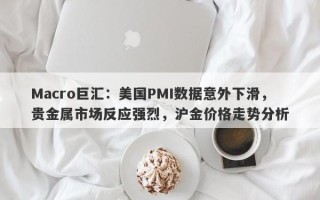 Macro巨汇：美国PMI数据意外下滑，贵金属市场反应强烈，沪金价格走势分析