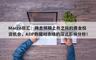 Macro巨汇：降息预期上升之际的黄金投资机会，ADP数据对市场的深远影响分析！