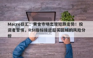 Macro巨汇：黄金市场出现短跌走势！投资者警惕，RSI指标接近超买区域的风险分析