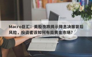 Macro巨汇：美股夜跌揭示降息决策背后风险，投资者该如何布局黄金市场？