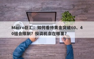 Macro巨汇：如何看待黄金突破60、40组合限制？投资机会在哪里？