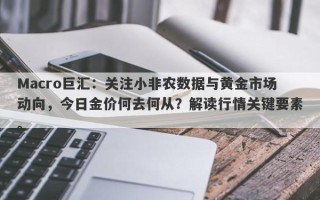 Macro巨汇：关注小非农数据与黄金市场动向，今日金价何去何从？解读行情关键要素。