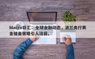 Macro巨汇：全球金融动态，波兰央行黄金储备策略引人注目。
